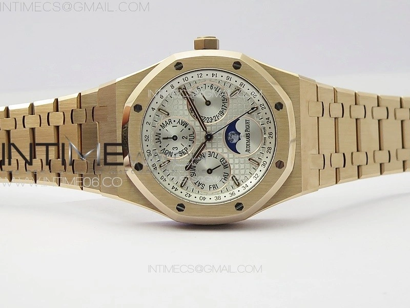 Royal Oak 41mm Complicated 26574 RG APSF1:1 Best Edition Silver Dial on RG Bracelet A5134