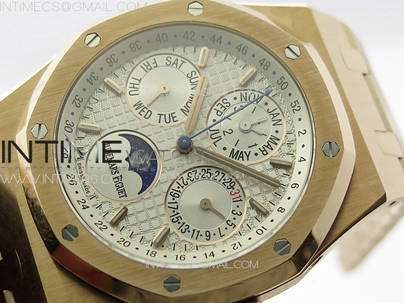 Royal Oak 41mm Complicated 26574 RG APSF1:1 Best Edition Silver Dial on RG Bracelet A5134