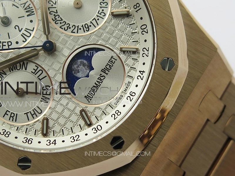 Royal Oak 41mm Complicated 26574 RG APSF1:1 Best Edition Silver Dial on RG Bracelet A5134
