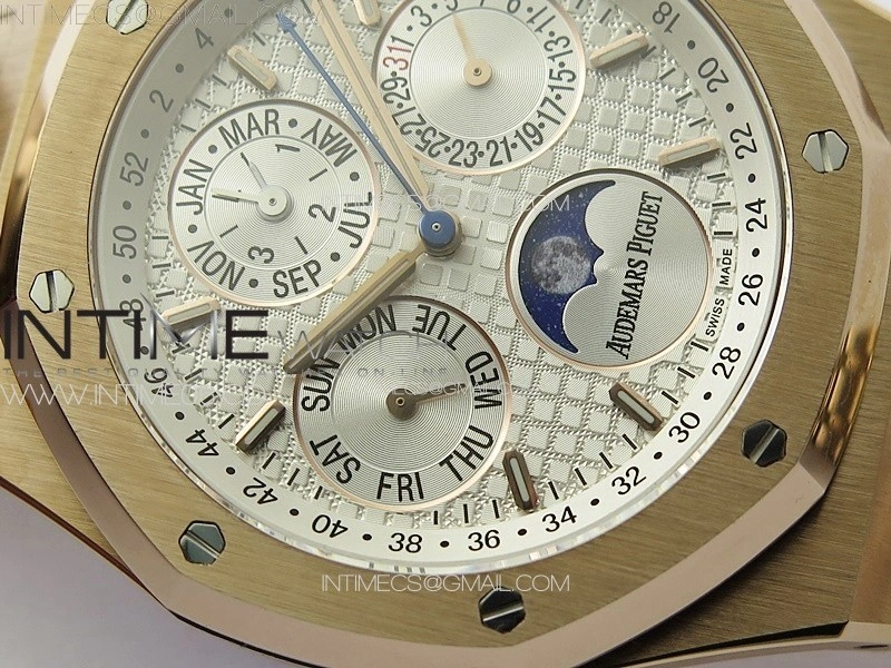 Royal Oak 41mm Complicated 26574 RG APSF1:1 Best Edition Silver Dial on RG Bracelet A5134