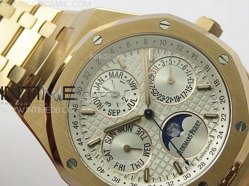 Royal Oak 41mm Complicated 26574 RG APSF1:1 Best Edition Silver Dial on RG Bracelet A5134