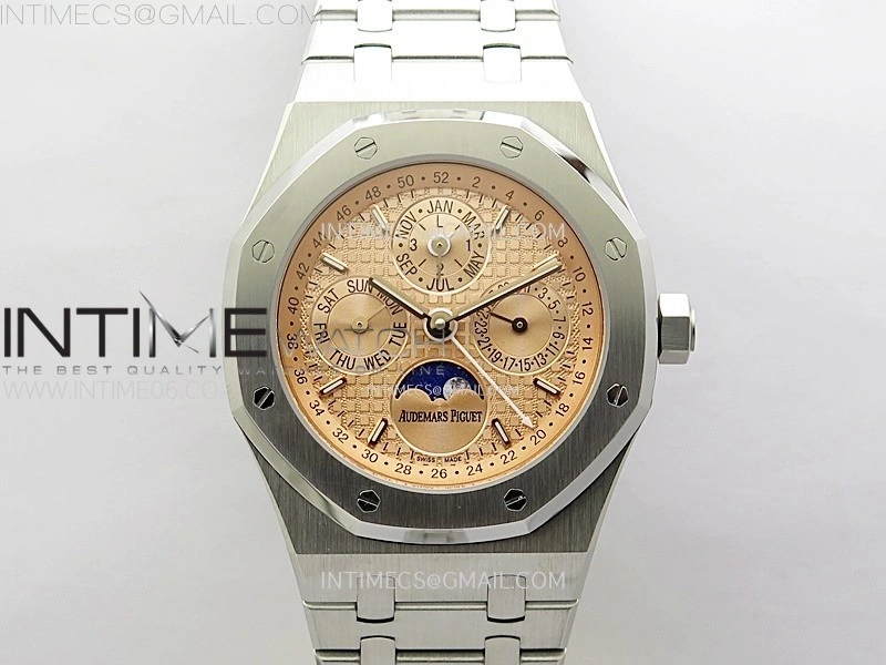 Royal Oak 41mm Complicated 26574 SS BBS Best Edition Rose Gold Dial on SS Bracelet A5134