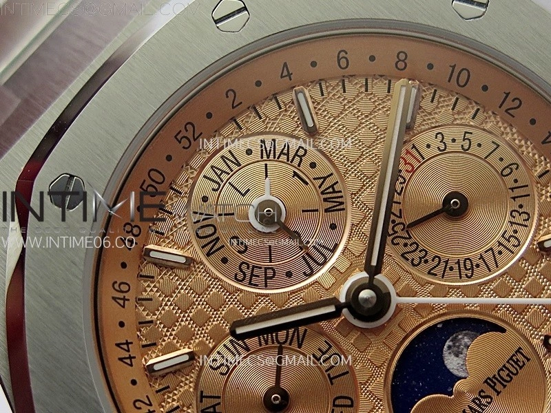 Royal Oak 41mm Complicated 26574 SS BBS Best Edition Rose Gold Dial on SS Bracelet A5134