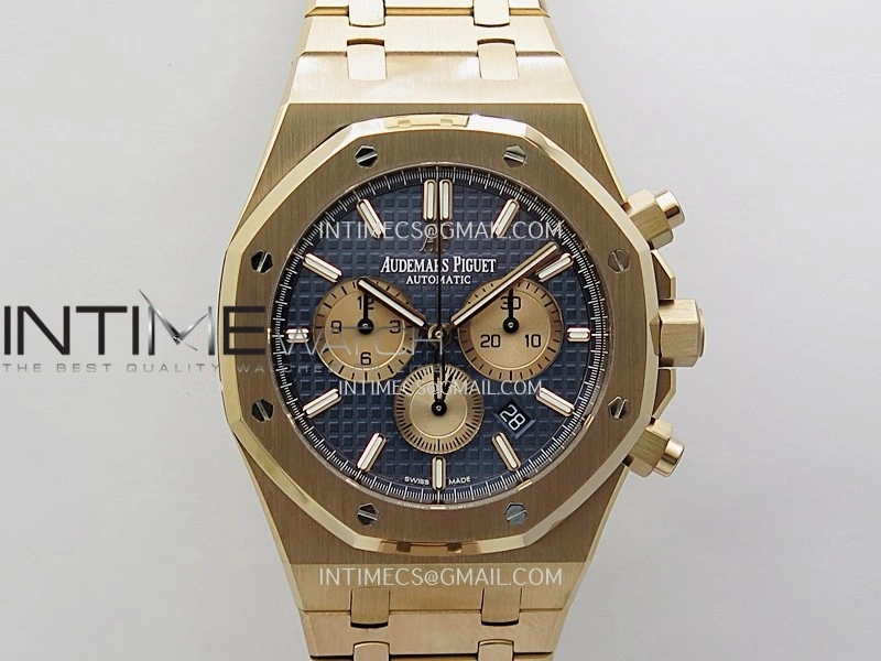 Royal Oak Chrono 26331 RG APSF 1:1 Best Edition Blue Dial RG Subdial On RG Bracelet A2385