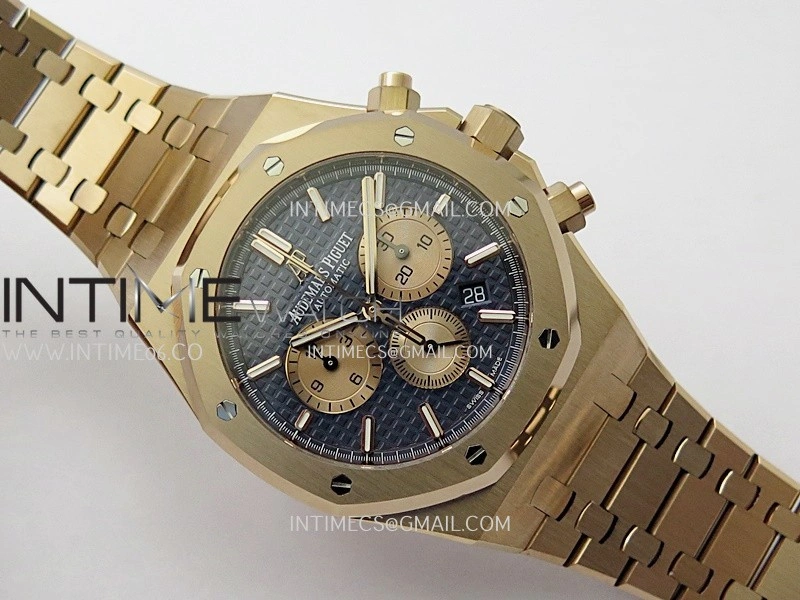 Royal Oak Chrono 26331 RG APSF 1:1 Best Edition Blue Dial RG Subdial On RG Bracelet A2385
