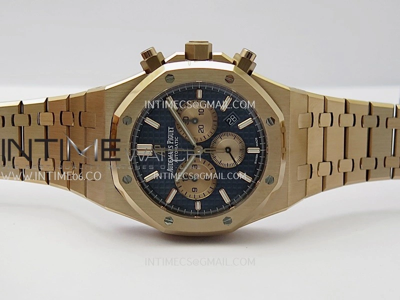 Royal Oak Chrono 26331 RG APSF 1:1 Best Edition Blue Dial RG Subdial On RG Bracelet A2385