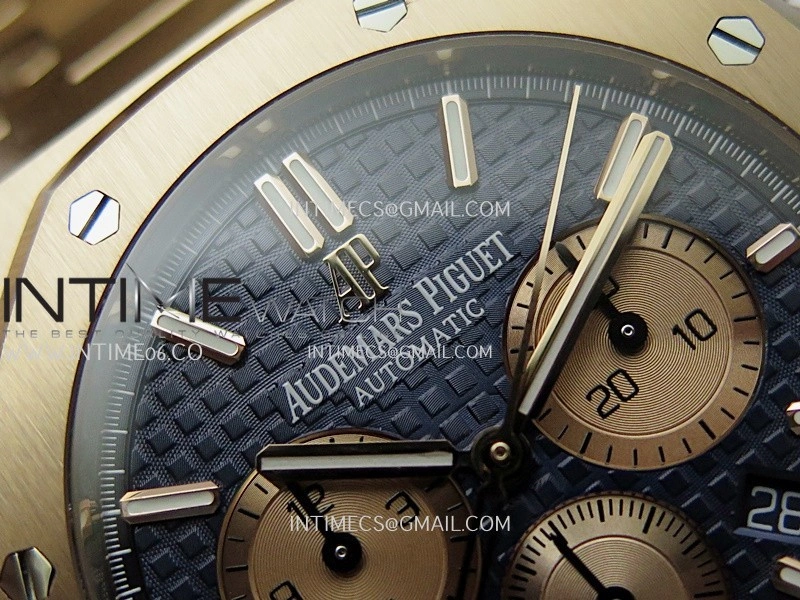 Royal Oak Chrono 26331 RG APSF 1:1 Best Edition Blue Dial RG Subdial On RG Bracelet A2385