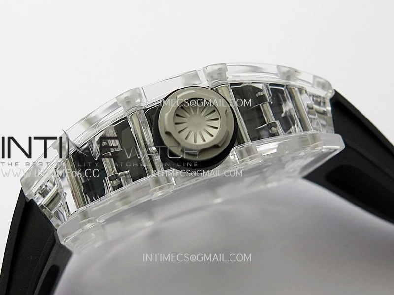 RM055 Transparent Black Inner Sonic Best Edition Skeleton Dial On Black Rubber Strap RMUL2 Super Clone