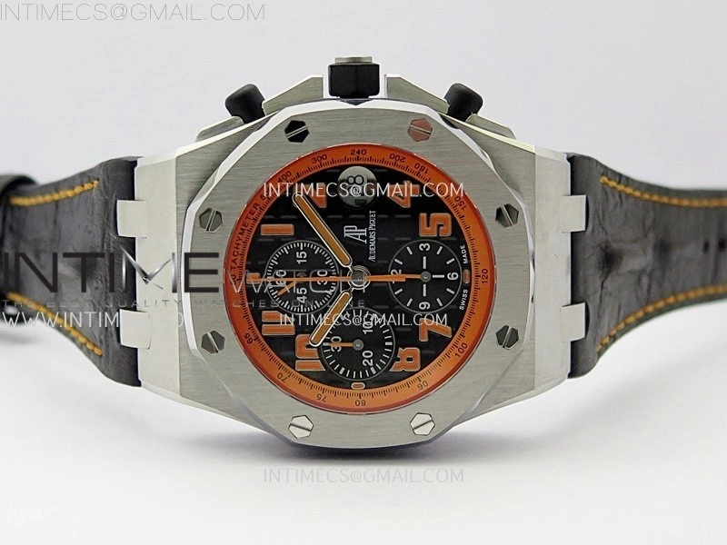 Royal Oak Offshore 42mm Volcano TKF Best Edition Black Dial on Black Leather Strap A7750