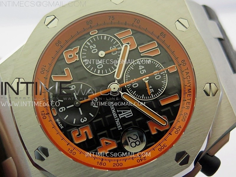 Royal Oak Offshore 42mm Volcano TKF Best Edition Black Dial on Black Leather Strap A7750