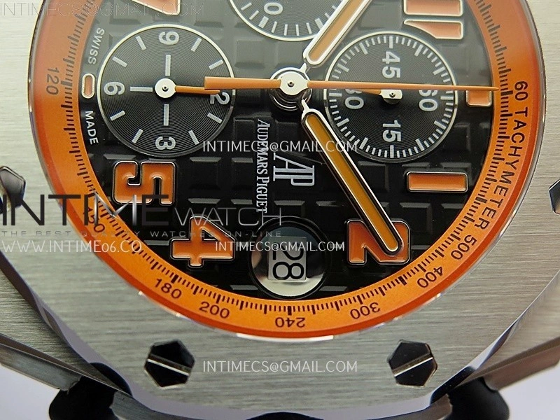 Royal Oak Offshore 42mm Volcano TKF Best Edition Black Dial on Black Leather Strap A7750
