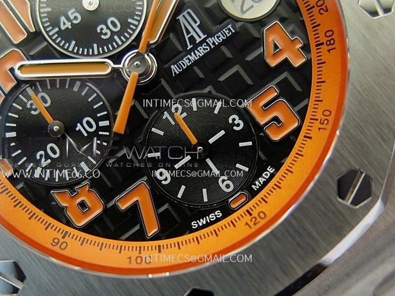 Royal Oak Offshore 42mm Volcano TKF Best Edition Black Dial on Black Leather Strap A7750