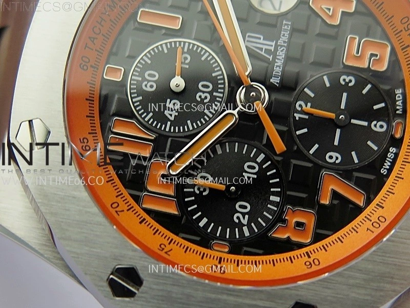 Royal Oak Offshore 42mm Volcano TKF Best Edition Black Dial on Black Leather Strap A7750