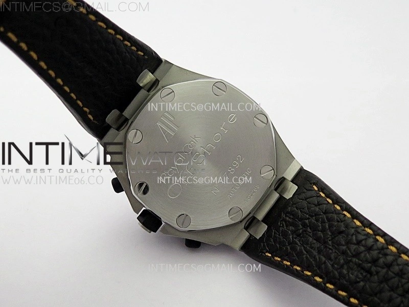 Royal Oak Offshore 42mm Volcano TKF Best Edition Black Dial on Black Leather Strap A7750