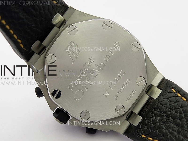 Royal Oak Offshore 42mm Volcano TKF Best Edition Black Dial on Black Leather Strap A7750