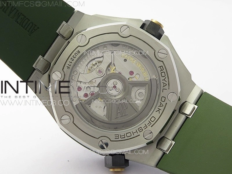 Royal Oak Offshore Diver 15720 ZF 1:1 Best Edition Green Dial on Green Rubber Strap A4308