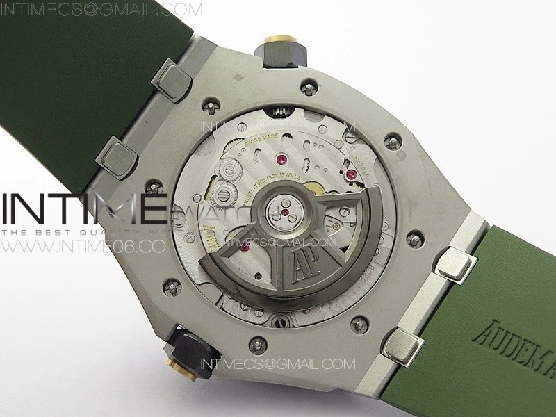 Royal Oak Offshore Diver 15720 ZF 1:1 Best Edition Green Dial on Green Rubber Strap A4308