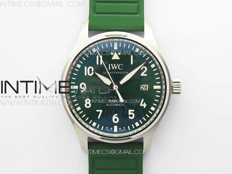 Mark XX IW328205 SS M+F 1:1 Best Edition Green Dial on Green Rubber Strap MIYOTA 9015
