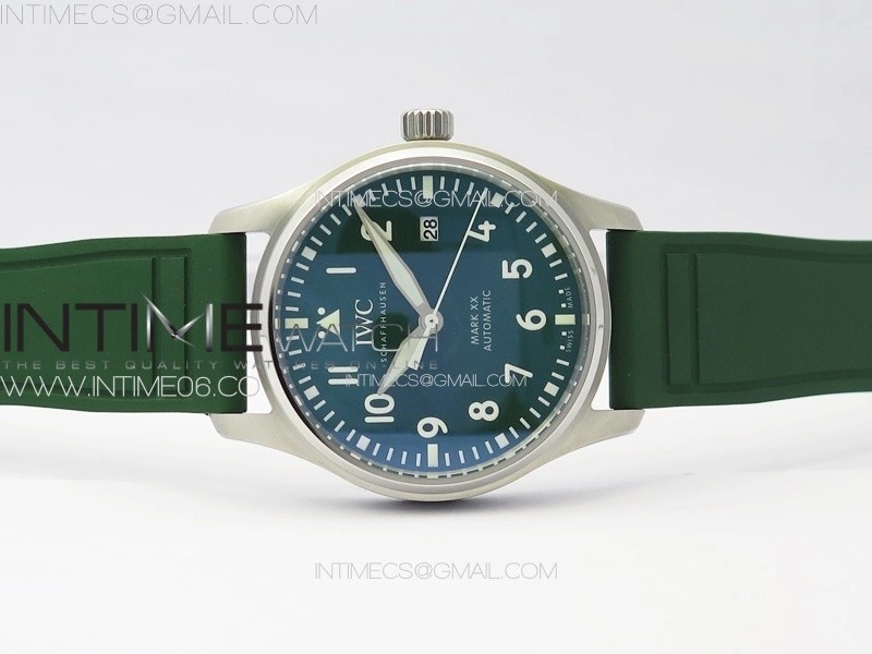 Mark XX IW328205 SS M+F 1:1 Best Edition Green Dial on Green Rubber Strap MIYOTA 9015