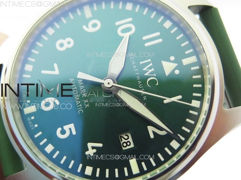 Mark XX IW328205 SS M+F 1:1 Best Edition Green Dial on Green Rubber Strap MIYOTA 9015