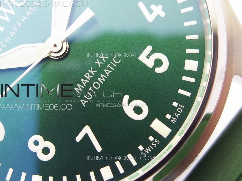 Mark XX IW328205 SS M+F 1:1 Best Edition Green Dial on Green Rubber Strap MIYOTA 9015