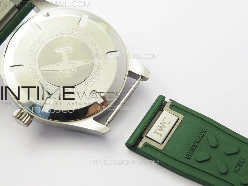 Mark XX IW328205 SS M+F 1:1 Best Edition Green Dial on Green Rubber Strap MIYOTA 9015