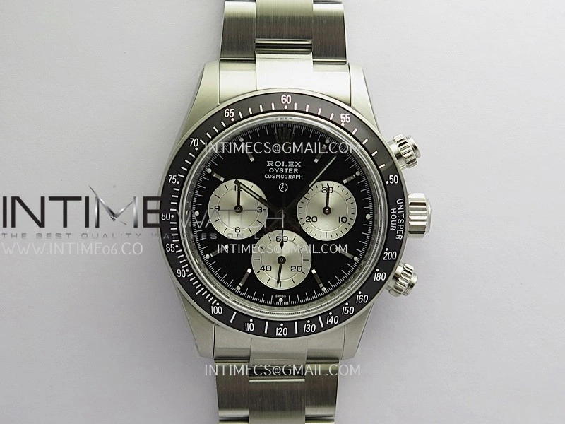 Daytona 116500 Blacken 904L SS PMSF 1:1 Best Edition Black Dial Silver Subdial On SS Bracelet DD4130