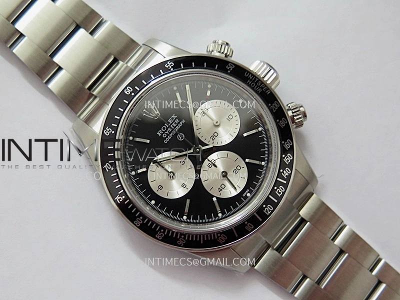 Daytona 116500 Blacken 904L SS PMSF 1:1 Best Edition Black Dial Silver Subdial On SS Bracelet DD4130