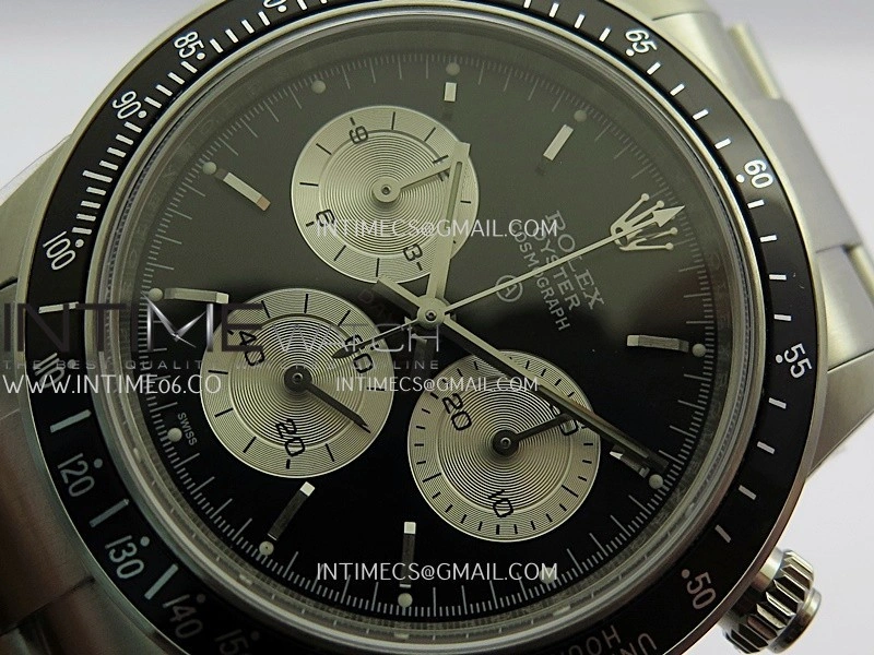 Daytona 116500 Blacken 904L SS PMSF 1:1 Best Edition Black Dial Silver Subdial On SS Bracelet DD4130