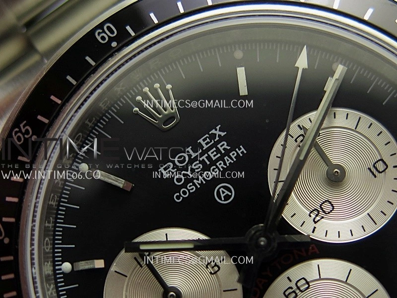 Daytona 116500 Blacken 904L SS PMSF 1:1 Best Edition Black Dial Silver Subdial On SS Bracelet DD4130