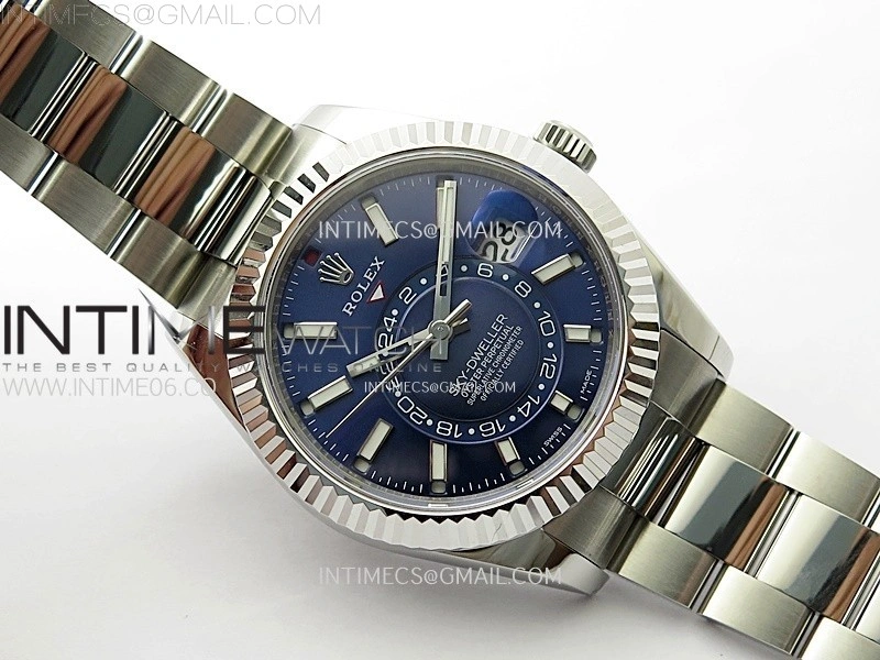Sky-Dweller 326934 904L SS ZF 1:1 Best Edition Blue Dial on SS Bracelet Asian 2824