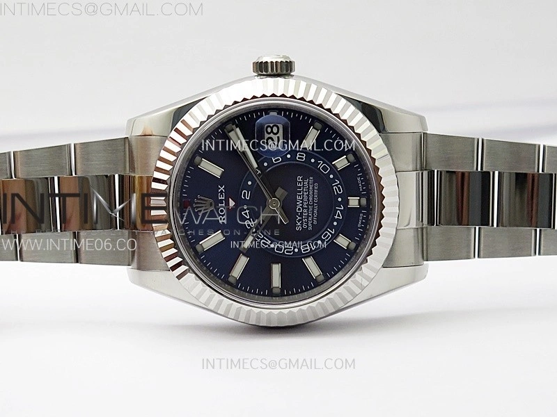 Sky-Dweller 326934 904L SS ZF 1:1 Best Edition Blue Dial on SS Bracelet Asian 2824
