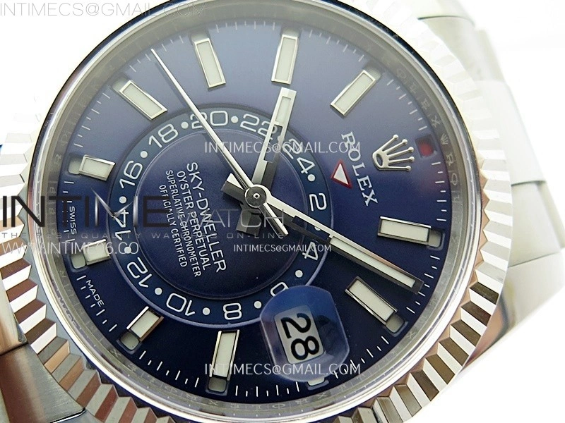 Sky-Dweller 326934 904L SS ZF 1:1 Best Edition Blue Dial on SS Bracelet Asian 2824