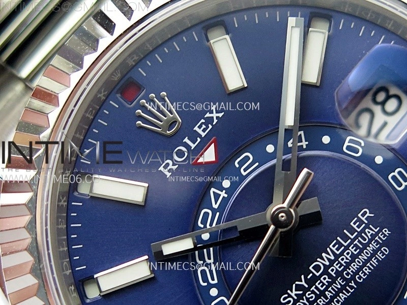 Sky-Dweller 326934 904L SS ZF 1:1 Best Edition Blue Dial on SS Bracelet Asian 2824