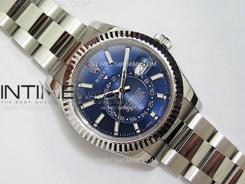 Sky-Dweller 326934 904L SS ZF 1:1 Best Edition Blue Dial on SS Bracelet Asian 2824