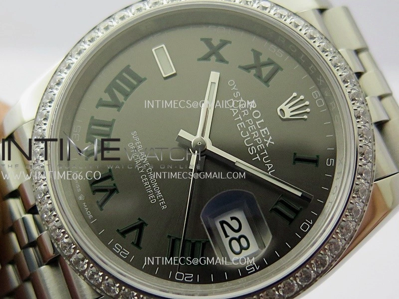 DateJust 126284 Diamond Bezel 904L SS VSF 1:1 Best Edition Gray Dial Roman Markers On Jubilee Bracelet VS3235