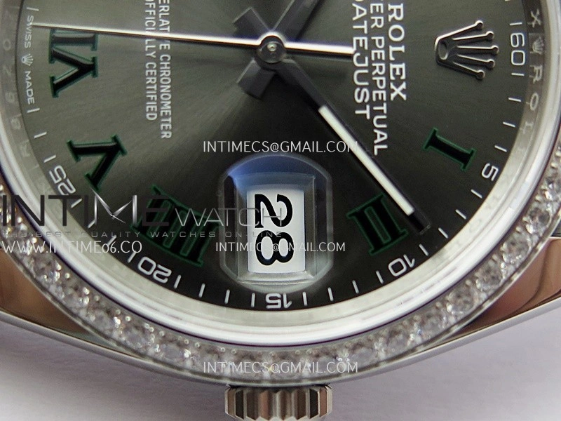 DateJust 126284 Diamond Bezel 904L SS VSF 1:1 Best Edition Gray Dial Roman Markers On Jubilee Bracelet VS3235