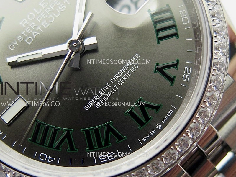DateJust 126284 Diamond Bezel 904L SS VSF 1:1 Best Edition Gray Dial Roman Markers On Jubilee Bracelet VS3235