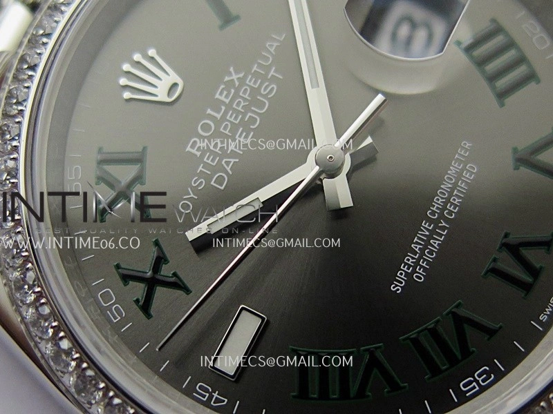 DateJust 126284 Diamond Bezel 904L SS VSF 1:1 Best Edition Gray Dial Roman Markers On Jubilee Bracelet VS3235