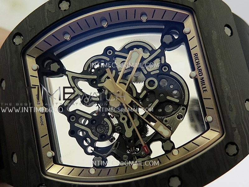 RM055 RG Inner Bezel Black Crown NTPT ZF 1:1 Best Edition on Black Rubber Strap RMUL2 Super Clone V2