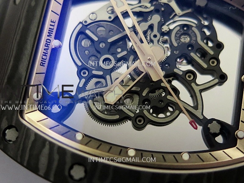 RM055 RG Inner Bezel Black Crown NTPT ZF 1:1 Best Edition on Black Rubber Strap RMUL2 Super Clone V2