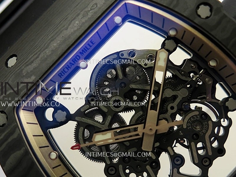 RM055 RG Inner Bezel Black Crown NTPT ZF 1:1 Best Edition on Black Rubber Strap RMUL2 Super Clone V2