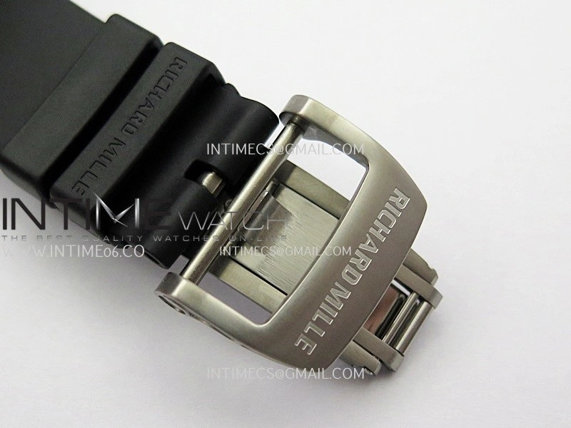 RM055 RG Inner Bezel Black Crown NTPT ZF 1:1 Best Edition on Black Rubber Strap RMUL2 Super Clone V2