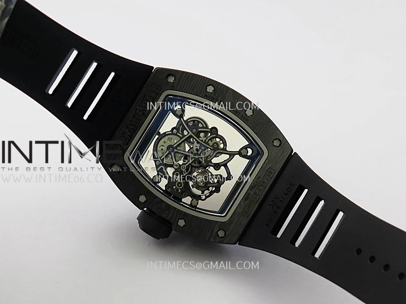 RM055 RG Inner Bezel Black Crown NTPT ZF 1:1 Best Edition on Black Rubber Strap RMUL2 Super Clone V2