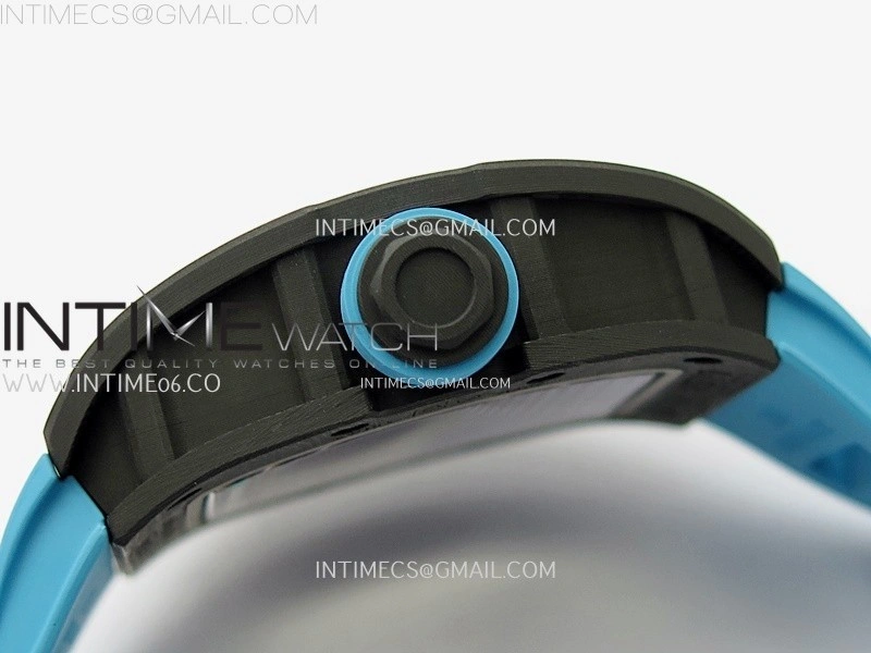 RM055 Blue Inner Bezel Black Crown NTPT NTPT ZF 1:1 Best Edition on Blue Rubber Strap RMUL2 Super Clone