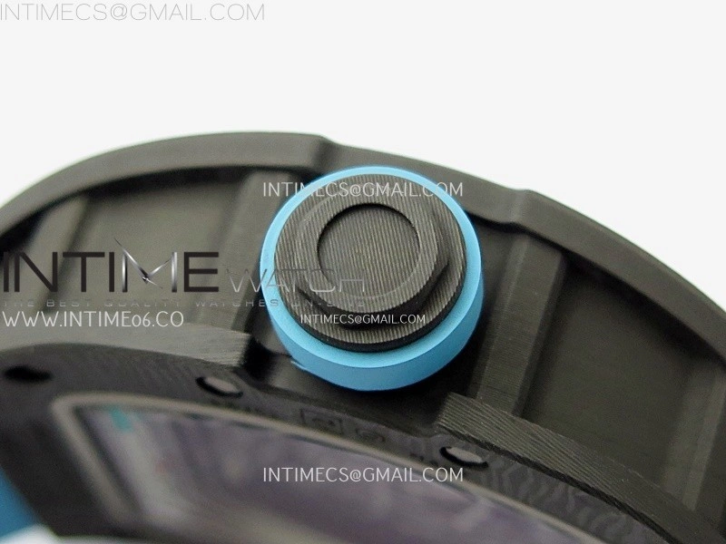 RM055 Blue Inner Bezel Black Crown NTPT NTPT ZF 1:1 Best Edition on Blue Rubber Strap RMUL2 Super Clone