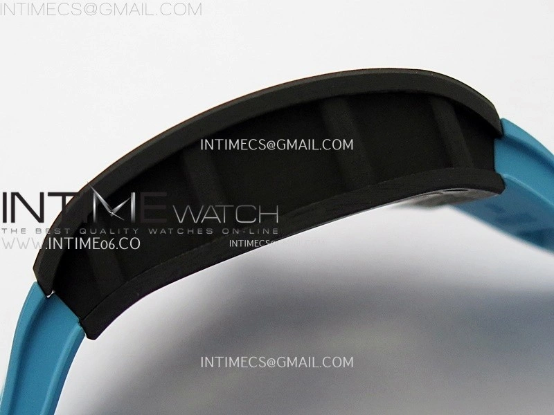 RM055 Blue Inner Bezel Black Crown NTPT NTPT ZF 1:1 Best Edition on Blue Rubber Strap RMUL2 Super Clone