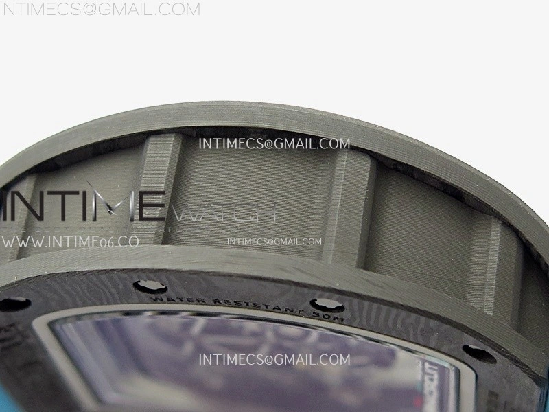 RM055 Blue Inner Bezel Black Crown NTPT NTPT ZF 1:1 Best Edition on Blue Rubber Strap RMUL2 Super Clone