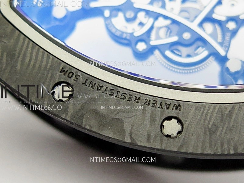 RM055 Blue Inner Bezel Black Crown NTPT NTPT ZF 1:1 Best Edition on Blue Rubber Strap RMUL2 Super Clone