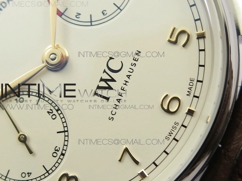 Portuguese Real PR Real Annual Calendar IW503501 AZF 1:1 Best Edition White Dial on Brown Leather Strap A52850